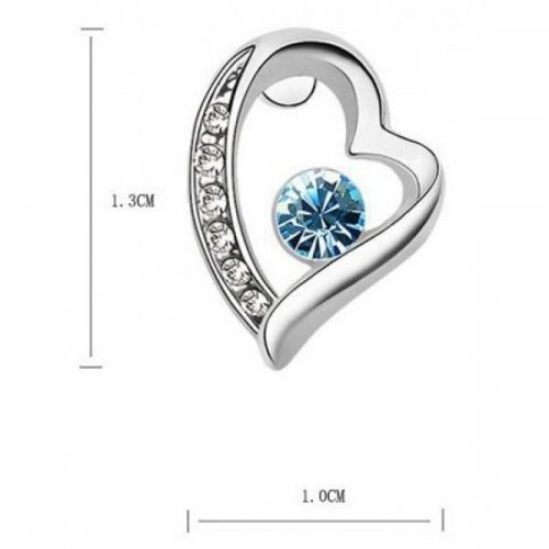 Set argint Cynthia Inima, Albastru deschis, Elemente Swarovski 