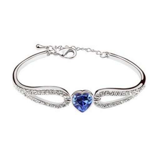 Bratara argint Etern, albastru, Elemente Swarovski 