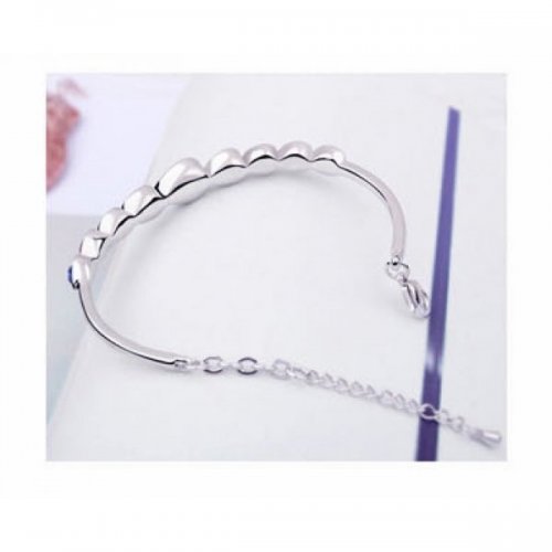 Bratara argint Infinity, albastru, Elemente Swarovski 