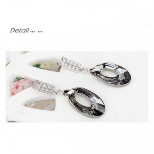 Cercei argint Amazing, negru, Elemente Swarovski Cercei argint Amazing, negru, Elemente Swarovski