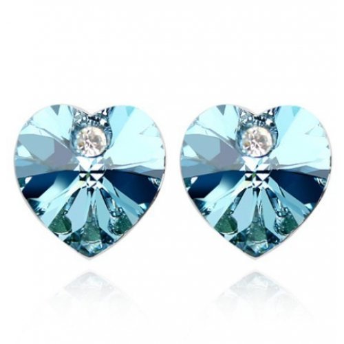 Cercei argint Eva, albastru, Elemente Swarovski 