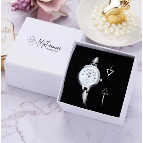 Ceas Emma Quartz, argintiu