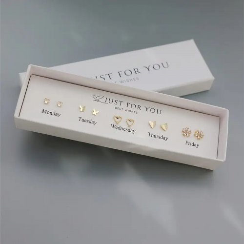 Set 5 Cercei femei placati cu aur 14k Serenity