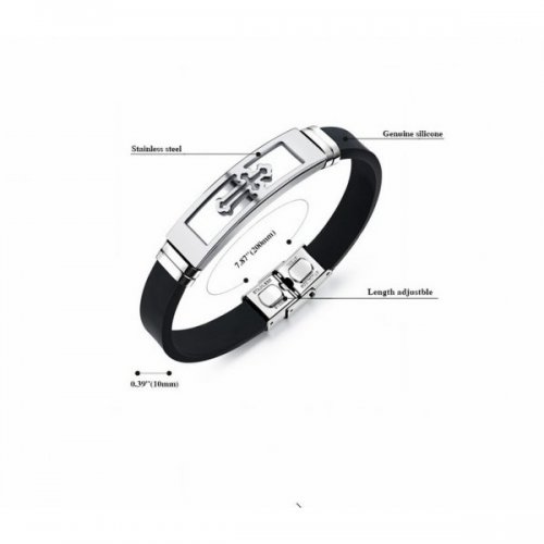 Bratara barbati Steel Cross, Stainless Steel, otel inoxidabil