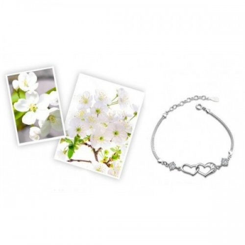 Bratara argint cu doua inimi intotdeauna impreuna