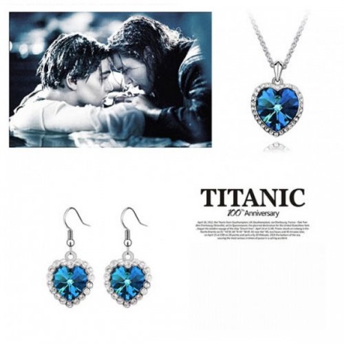 Set argint Titanic Inima, Elemente Swarovski