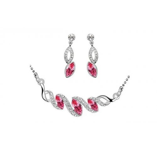 Set argint cu Elemente Swarovski Amelia Pink Set argint cu Elemente Swarovski Amelia Pink