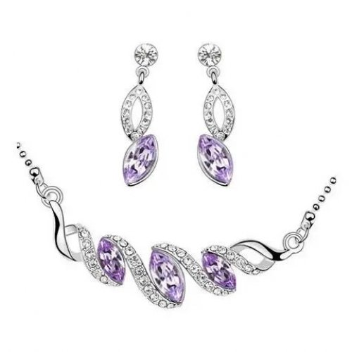 Set argint cu Elemente Swarovski Amelia Purple Set argint cu Elemente Swarovski Amelia Purple