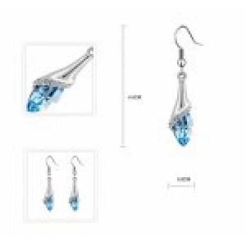 Set argint cu Elemente Swarovski Isabella Aquamarine