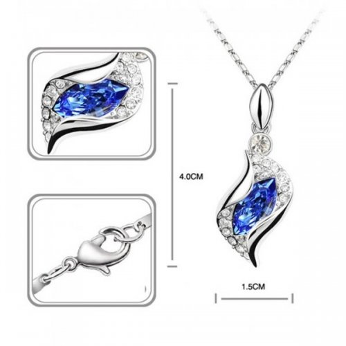 Set argint cu Elemente Swarovski Isabella Bleumarin Set argint cu Elemente Swarovski Isabella Bleumarin