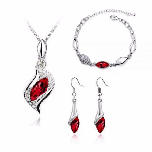 Set argint cu Elemente Swarovski Isabella Bleumarin