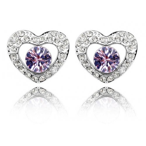 Cercei argint Inima, Elemente  Swarovski Inima