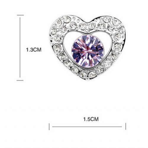 Cercei argint Inima, Elemente  Swarovski Inima