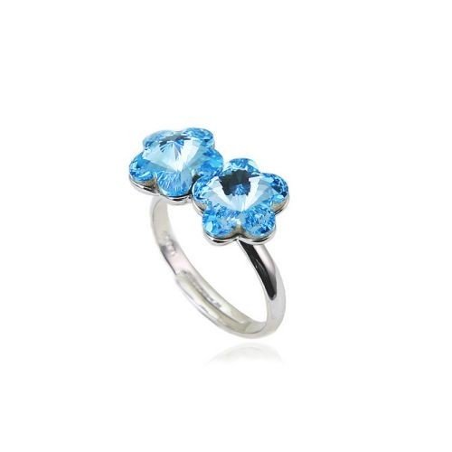 Inel Argint Elemente Swarovski Floare  