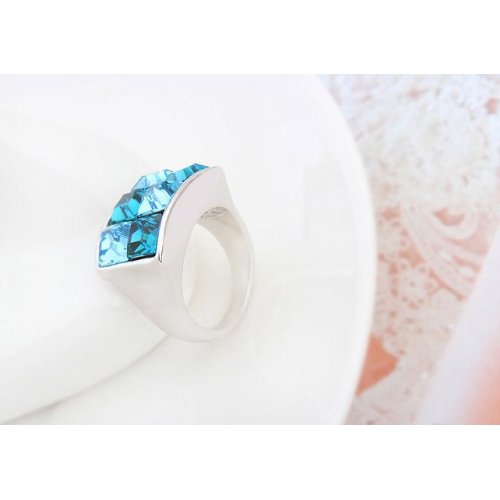 Inel argint Laguna Albastra, albastru, Elemente Swarovski 