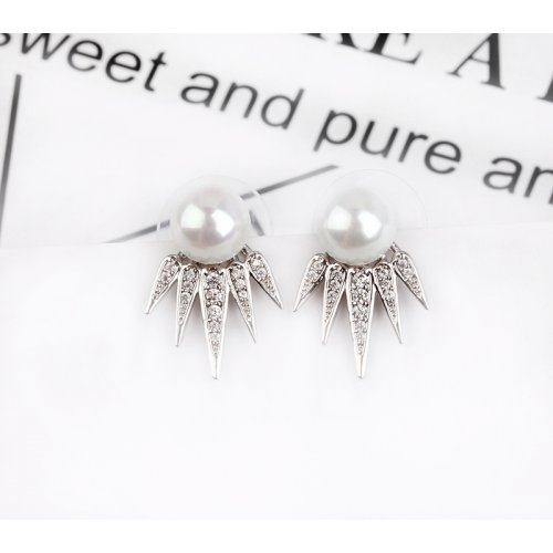 Cercei argint Perla Oceanului, Elemente Swarovski 